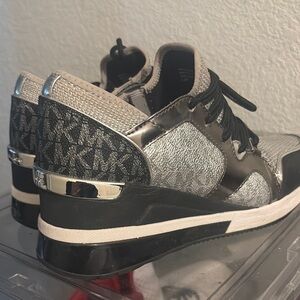 Michael Kors Silver and Black Sneakers